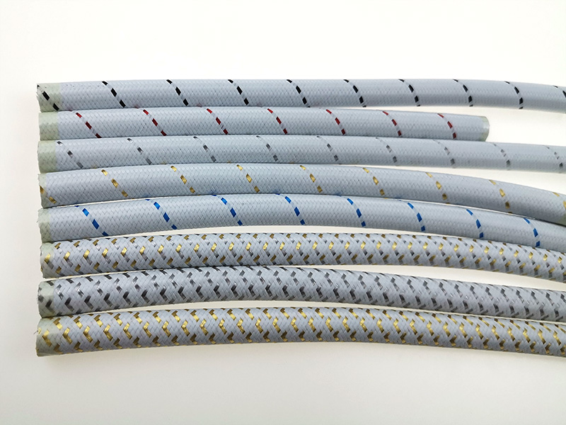 Platinum blue color outer braided pipe